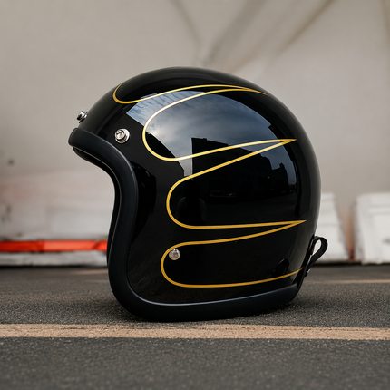 Retro Style | Low Profile Motorcycle Helmet with DOT & ECE Certification | Lightweight Design for Comfort and Safety