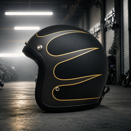 Retro Style | Low Profile Motorcycle Helmet with DOT & ECE Certification | Lightweight Design for Comfort and Safety