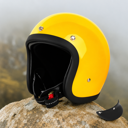 Retro Style | Low Profile Motorcycle Helmet with DOT & ECE Certification | Lightweight Design for Comfort and Safety