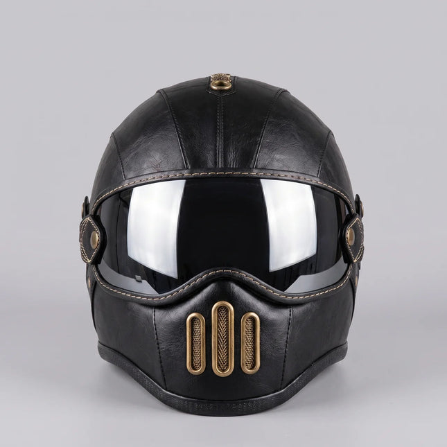 Retro | Horse Riding Helmet with Removable Visor & Integrated Face Coverage | Comfortable Protection for City Rides 0