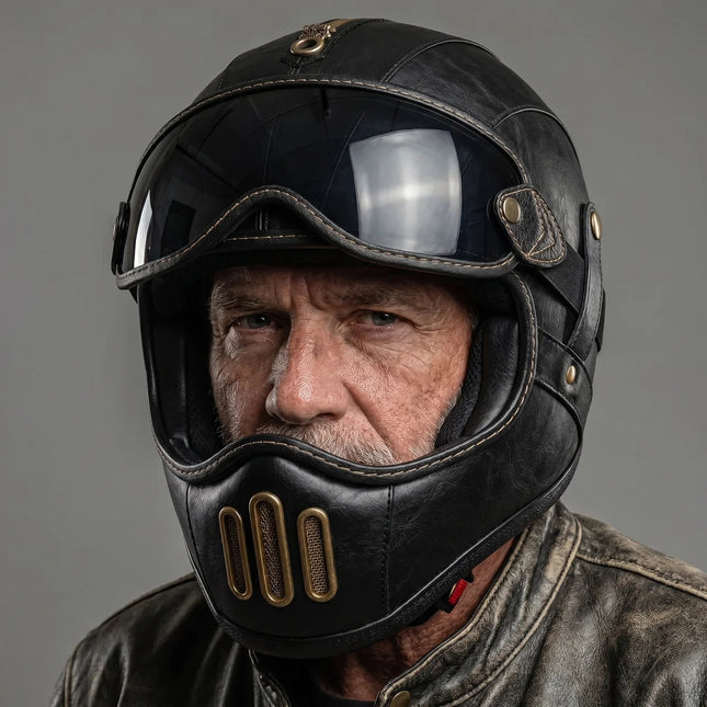 Retro | Horse Riding Helmet with Removable Visor & Integrated Face Coverage | Comfortable Protection for City Rides 1