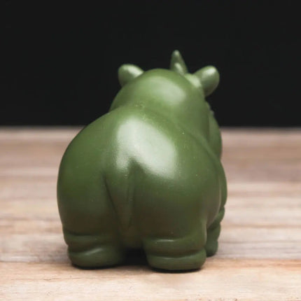 Rhino Tea Pet Decoration, Handmade Rhino Mini Figurine for Tea Table and Shelf Decor – image 5