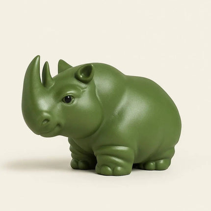 Rhino Tea Pet Decoration, Purple Sand Clay Tea Pet Ornament, Handmade Rhino Mini Figurine for Tea Table and Shelf Decor