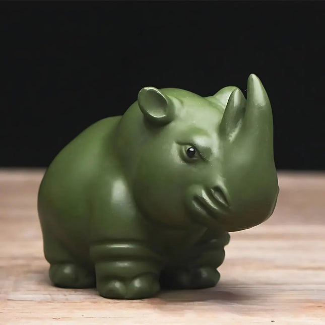 Rhino Tea Pet Decoration, Purple Sand Clay Tea Pet Ornament