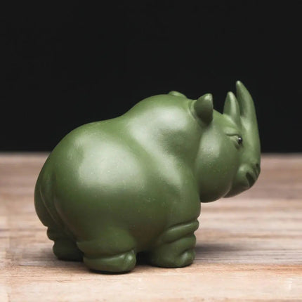 Rhino Tea Pet Decoration, Purple Sand Clay Tea Pet Ornament – image 4