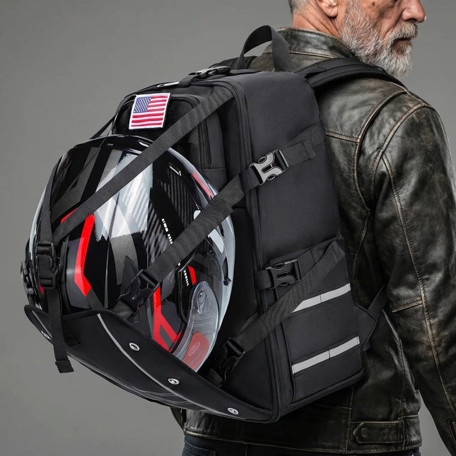 Rider's Choice | 30L Motorcycle Riding Backpack with Helmet Carry System | Organized for Daily Commuting 1