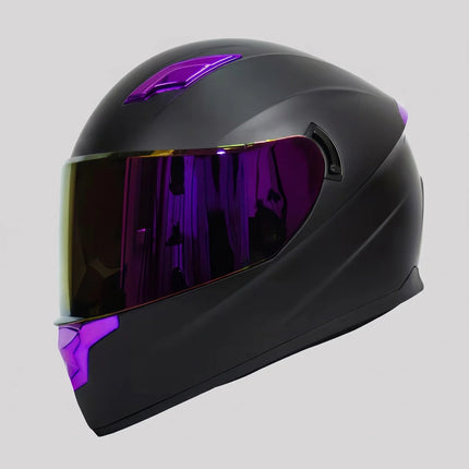 Rider's Choice | Full-Face Motorcycle Helmet with Protective Visor | Comfortable Purple Design for Safe Riding 2