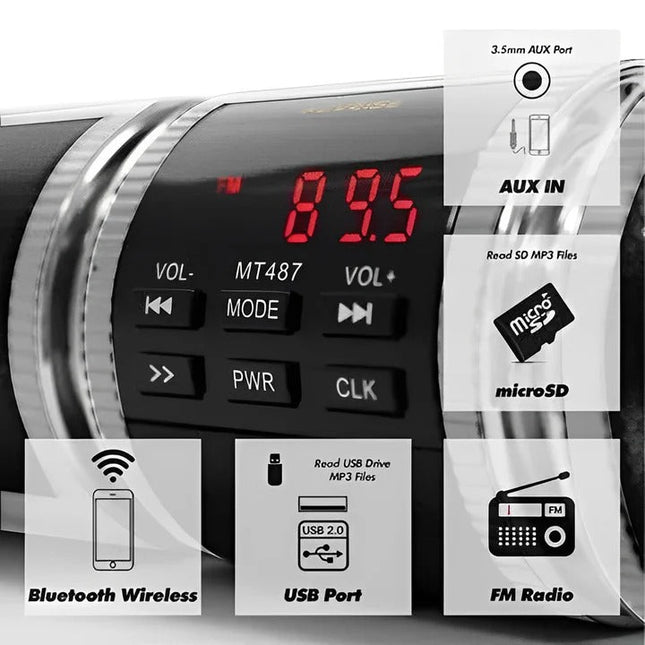 Rider's Sound | Motorcycle Bluetooth Audio System with FM Radio & USB Connectivity | Enhanced Riding Experience 1