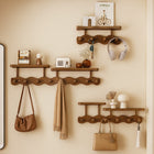 Ripple Collection | Wall Mounted Coat Rack with Shelf & Hooks | Stylish Storage Solution for Organized Entryways 0