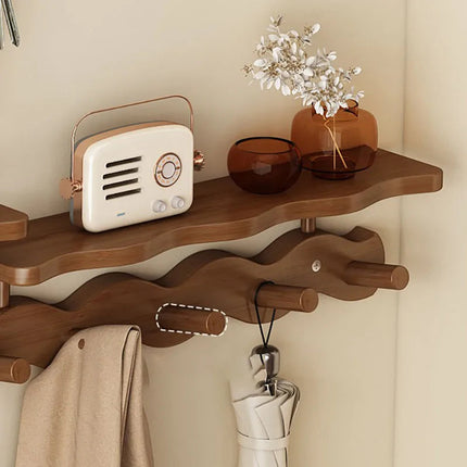 Ripple Collection | Wall Mounted Coat Rack with Shelf & Hooks | Stylish Storage Solution for Organized Entryways 4