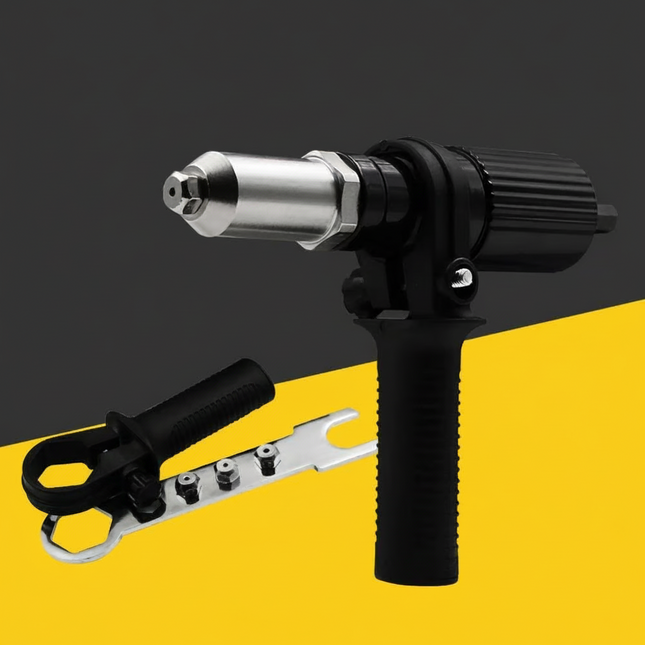 Rivet Tool Kit | Electric Drill Adapter with Interchangeable Nozzles | Versatile Fastening Solution for Home Repairs 1
