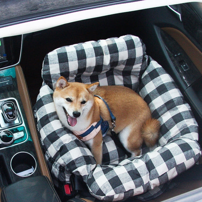 RoadTrip Collection | Pet Car Seat Bed with Adjustable Safety Straps | Cozy Bolster for Secure Travel 0