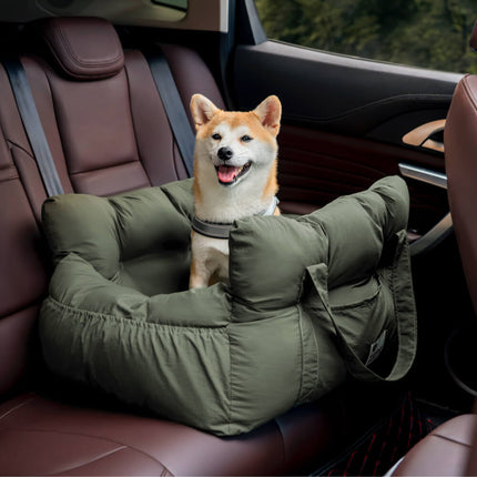 RoadTrip Collection | Pet Car Seat Bed with Adjustable Safety Straps | Cozy Bolster for Secure Travel 10