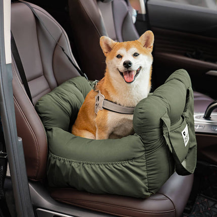 RoadTrip Collection | Pet Car Seat Bed with Adjustable Safety Straps | Cozy Bolster for Secure Travel 11