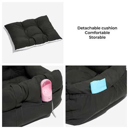 RoadTrip Collection | Pet Car Seat Bed with Adjustable Safety Straps | Cozy Bolster for Secure Travel 3