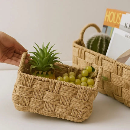 Handwoven Rope Basket for Shelf, Decorative Basket for Home Decor – image 5