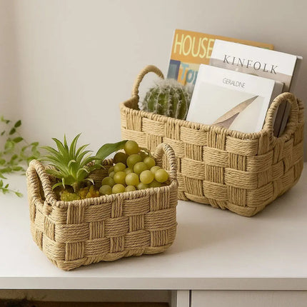 Decorative Basket for Home Decor, Rope Storage Basket with Handles – image 6