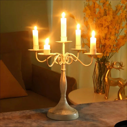 Metal Candle Holders, Candlesticks for Dining Table Centerpiece and Mantel Decor – image 7