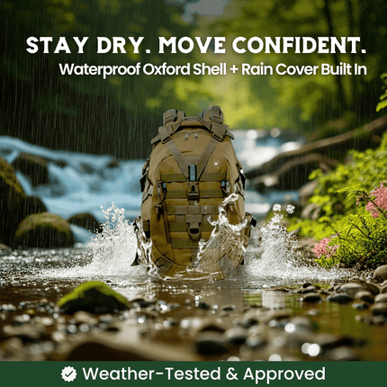 Rovex | Tactical Backpack 40L with MOLLE System & Water-Resistant Fabric | Ergonomic Design for Adventurers 1