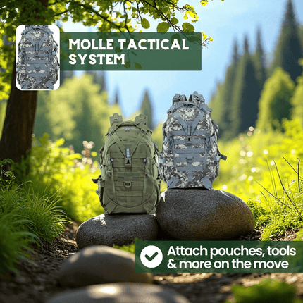 Rovex | Tactical Backpack 40L with MOLLE System & Water-Resistant Fabric | Ergonomic Design for Adventurers 2