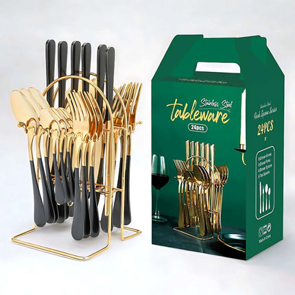 Silverware Set with Storage Rack, Wedding Gift – image 13