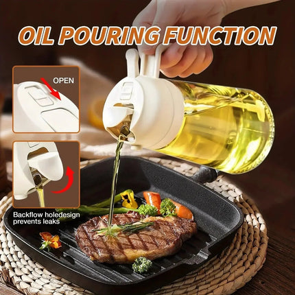 Olive Oil Dispenser, Glass Oil Spray Bottle with Leak Proof Nozzle