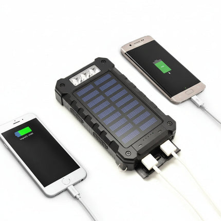 Rugged Solar Power Bank | 20000mAh Portable Charger with Dual USB Ports | Waterproof Design for Outdoor Adventures 1