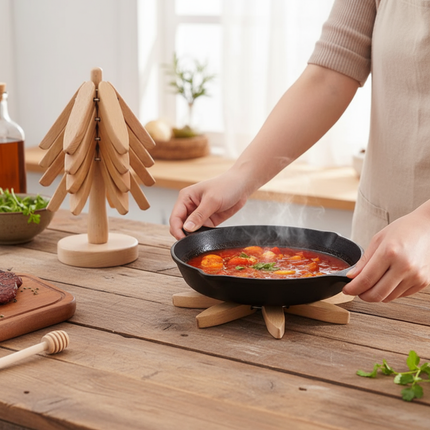 Rustic Charm | Wood Trivet for Hot Dishes & Pots | Safe Surface Protection for Cozy Meals 7