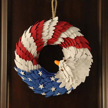 Rustic Eagle Wreath | Handcrafted Patriotic Decor with Weather-Resistant Design | Unique Tribute for Veterans 1