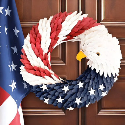 Rustic Eagle Wreath | Handcrafted Patriotic Decor with Weather-Resistant Design | Unique Tribute for Veterans 2