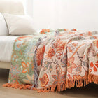 Rustic Floral Boho Blanket | 100% Cotton for Sensitive Skin with Breathable Comfort 0