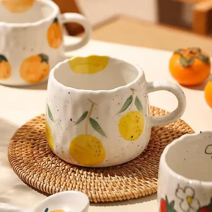 Coffee Mug 10 oz, Ceramic Mug with Hand Painted Fruit – image 5