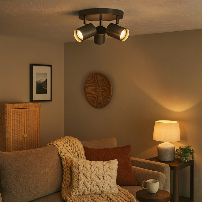 Rustic LED Flush Mount Ceiling Light with Dimmable Functionality | Antique Brass Accents for Stylish Illumination 0