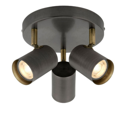 Rustic LED Flush Mount Ceiling Light with Dimmable Functionality | Antique Brass Accents for Stylish Illumination 2