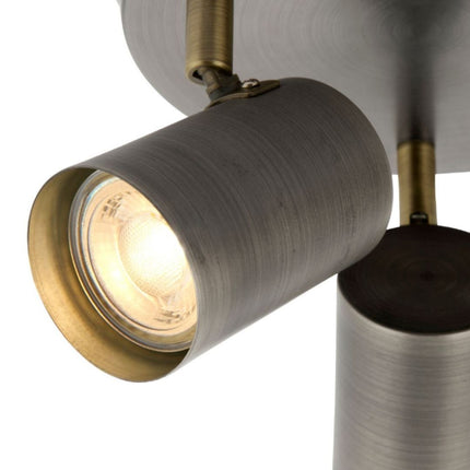 Rustic LED Flush Mount Ceiling Light with Dimmable Functionality | Antique Brass Accents for Stylish Illumination 3