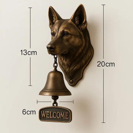Rustic Welcome Bell | German Shepherd Design with Artisan Craftsmanship | Perfect Accent for Home Decor 2