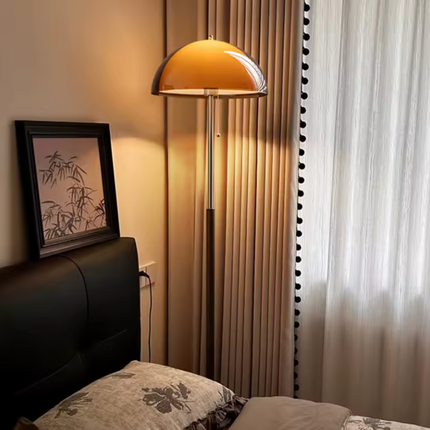 Rustina | Modern Floor Lamp with Retro Amber Dome | Elegant Lighting for Cozy Spaces 2