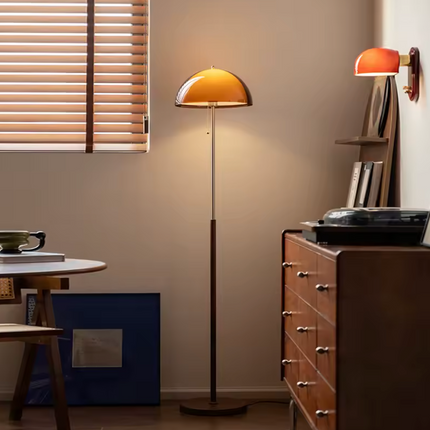 Rustina | Modern Floor Lamp with Retro Amber Dome | Elegant Lighting for Cozy Spaces 3