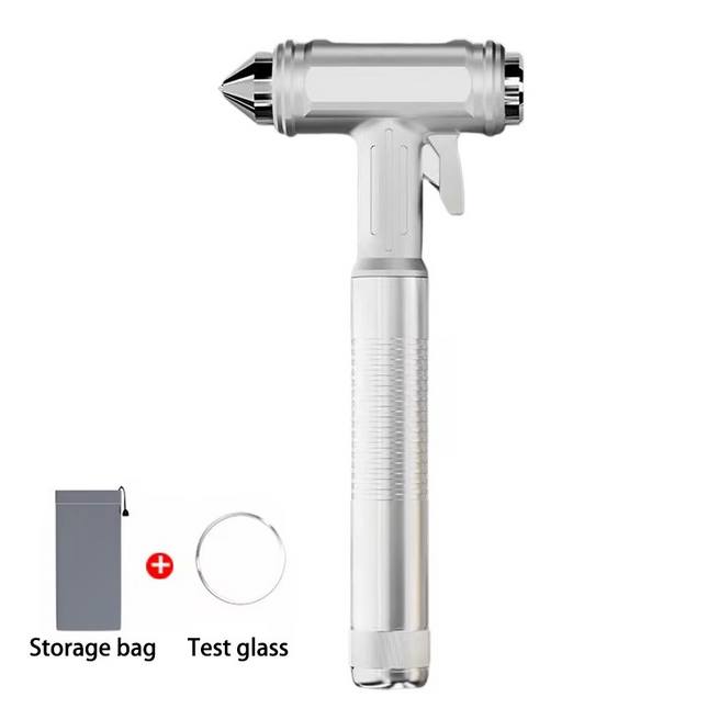 Car Safety Hammer All Metal, Emergency Glass Breaker with Seat Belt Cutter, Car Window Breaker with Tungsten Steel Tip