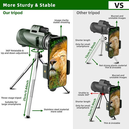 Monocular Telescope 80x, High Power Monocular with Phone Adapter – image 5