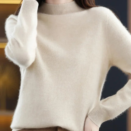 Womens Sweaters, Merino Wool Pullover with Crew Neck – image 84