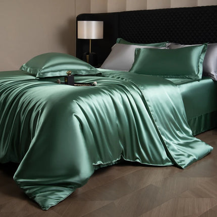 Luxury Silk Bed Sheets Set with Duvet Cover & Pillowcases | Soft, Breathable Bedding for Ultimate Comfort