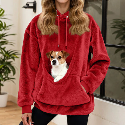 Oversized Fleece Hoodie with Pet Carrier Pocket, Cat Carrier Hoodie for Small Dogs and Cats – image 11
