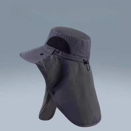 Sun Hat with Wide Brim and Neck Flap, UV Protection Fishing Hat for Hiking and Camping