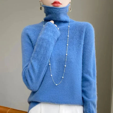Thick Knit Wool Pullover with Hollow Out Detail – image 5