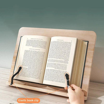 Wooden Book Stand for Reading, Adjustable Cookbook Stand and Book Holder for Tablets and Sheet Music – image 5