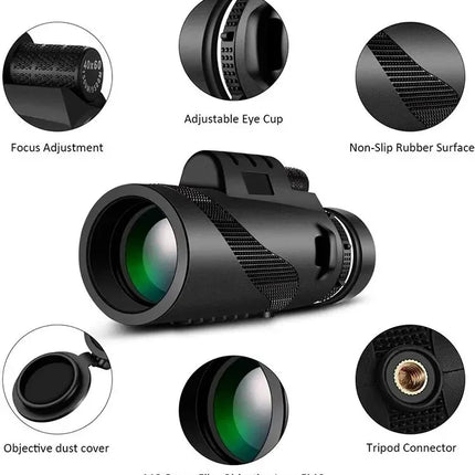 Monocular Telescope 80x, BAK4 Prism Compact Monocular for Hunting and Travel – image 11
