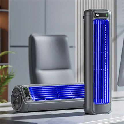 Portable Cooling Fan, Bladeless Battery Operated Fan with 3 Speeds, Rechargeable Wall Mounted Fan for Desk and Bedroom