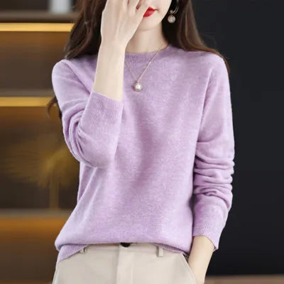 Knit Sweater for Women, Slim Fit Crew Neck Wool Pullover – image 12