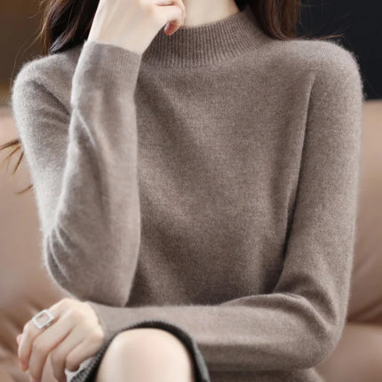 Womens Sweaters, Merino Wool Pullover with Crew Neck – image 93